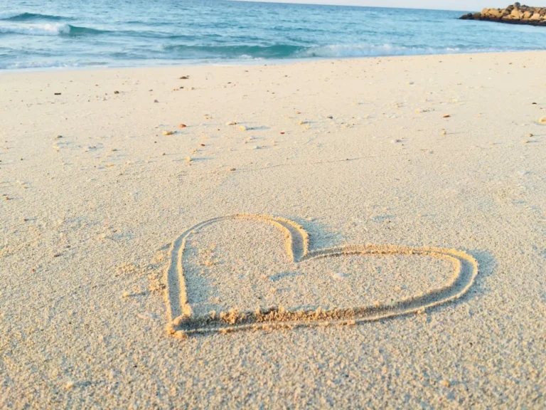 A heart made of sand